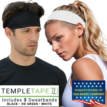 Sweat Band Workout Headbands for Women and Men - Sweatbands for Men - Moisture Wicking Sports Sweat Bands Headbands for Women, Running,Cycling,Yoga,Football Headband
