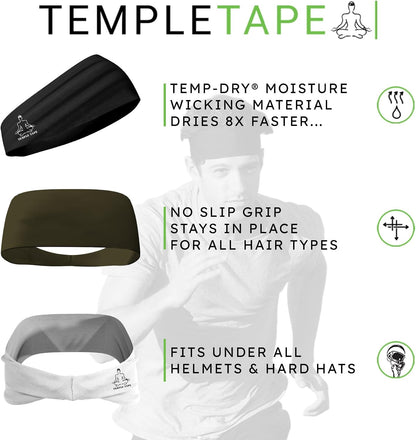 Sweat Band Workout Headbands for Women and Men - Sweatbands for Men - Moisture Wicking Sports Sweat Bands Headbands for Women, Running,Cycling,Yoga,Football Headband