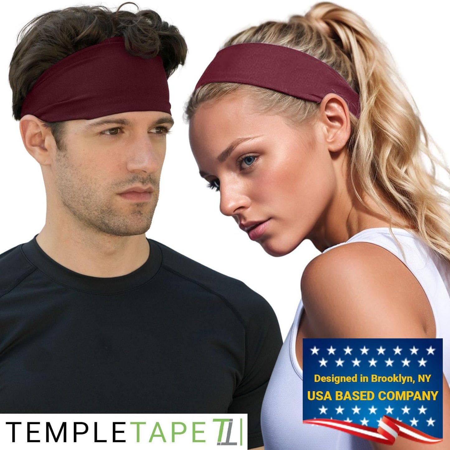 Sweat Band Workout Headbands for Women and Men - Sweatbands for Men - Moisture Wicking Sports Sweat Bands Headbands for Women, Running,Cycling,Yoga,Football Headband