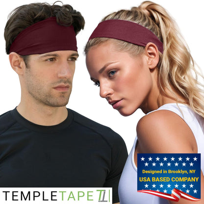 Sweat Band Workout Headbands for Women and Men - Sweatbands for Men - Moisture Wicking Sports Sweat Bands Headbands for Women, Running,Cycling,Yoga,Football Headband