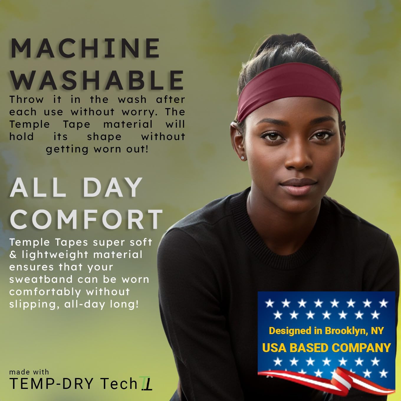 Sweat Band Workout Headbands for Women and Men - Sweatbands for Men - Moisture Wicking Sports Sweat Bands Headbands for Women, Running,Cycling,Yoga,Football Headband
