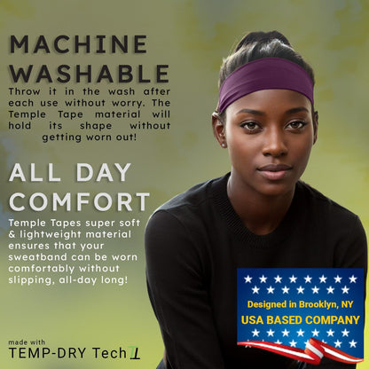 Sweat Band Workout Headbands for Women and Men - Sweatbands for Men - Moisture Wicking Sports Sweat Bands Headbands for Women, Running,Cycling,Yoga,Football Headband