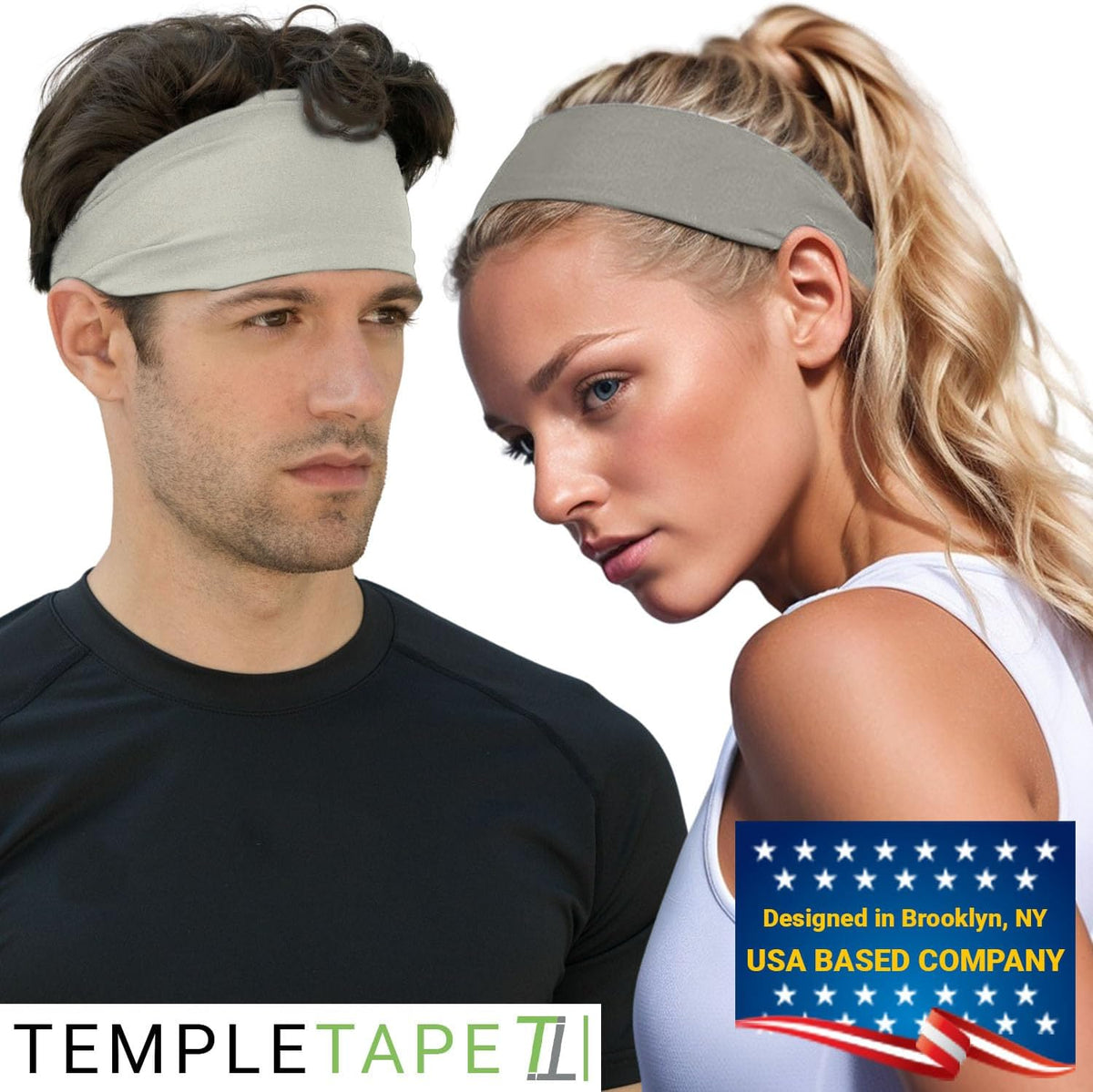 Sweat Band Workout Headbands for Women and Men - Sweatbands for Men - Moisture Wicking Sports Sweat Bands Headbands for Women, Running,Cycling,Yoga,Football Headband
