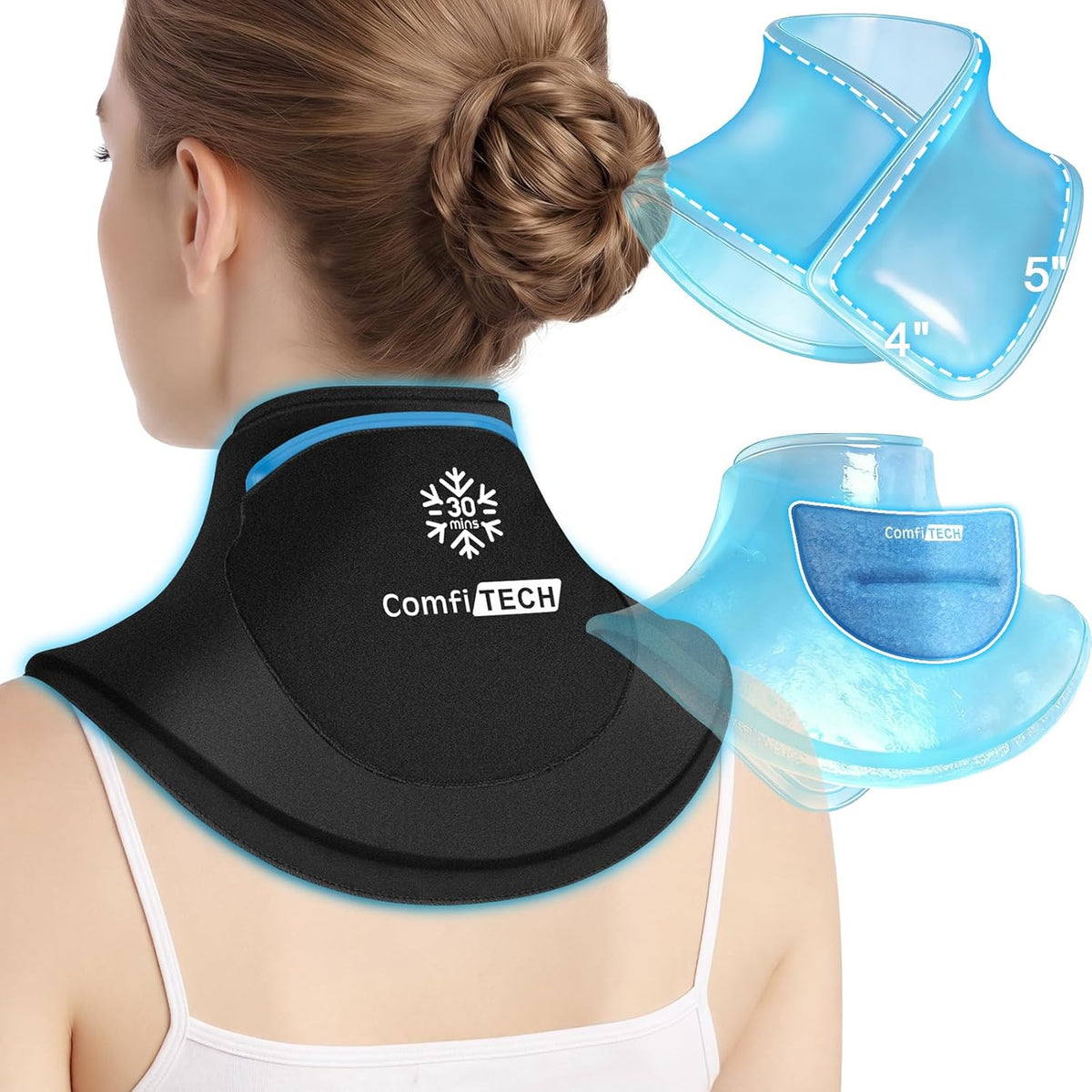 Dual-Gel 30-Min Cooling Neck Ice Pack Wrap, M