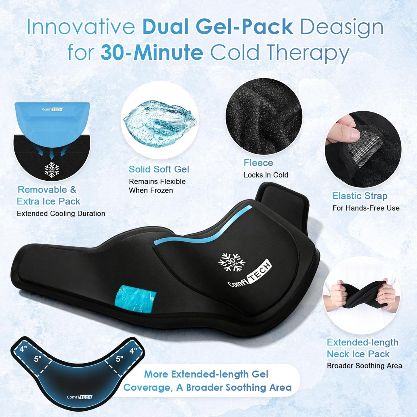 Dual-Gel 30-Min Cooling Neck Ice Pack Wrap, M