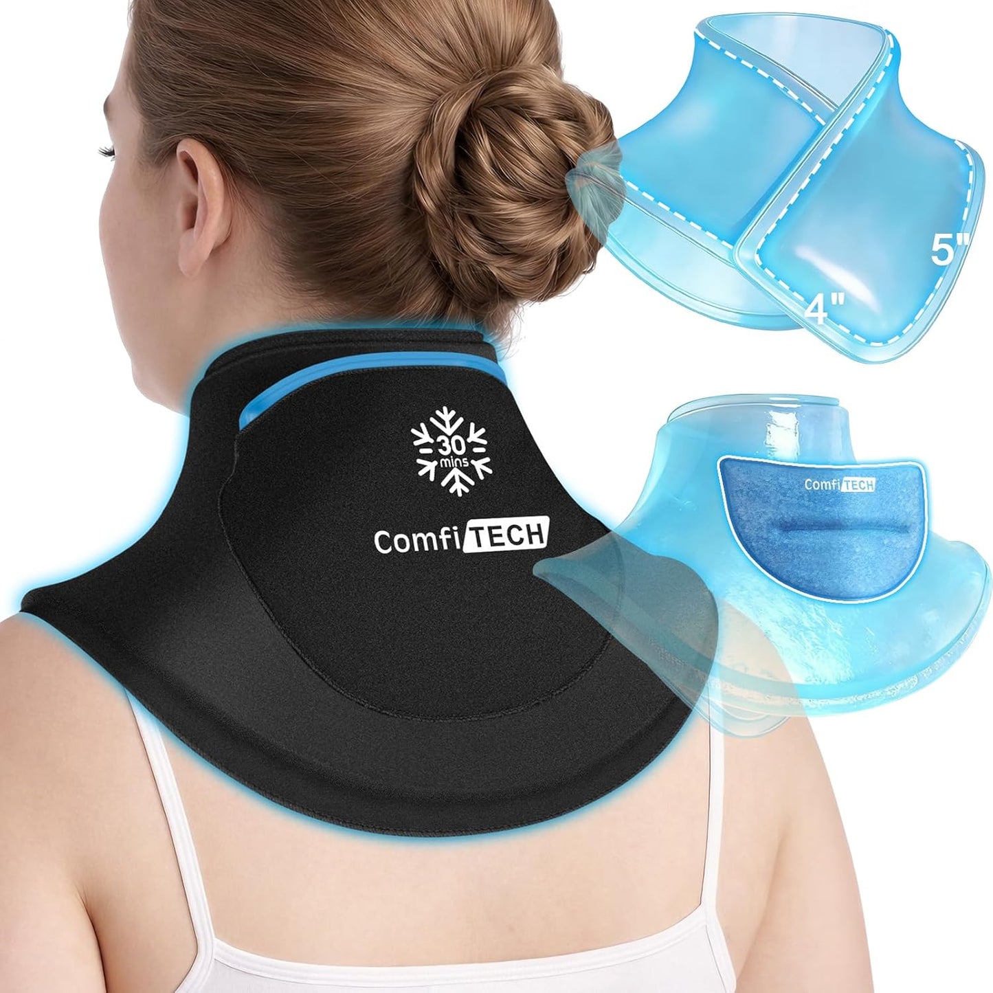 Dual-Gel 30-Min Cooling Neck Ice Pack Wrap, M