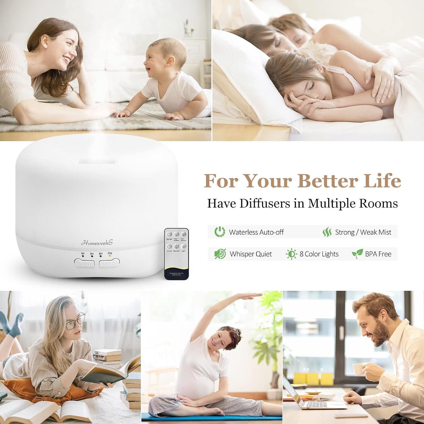 Essential Oil Diffuser for Room Aromatherapy Scent Diffuser
