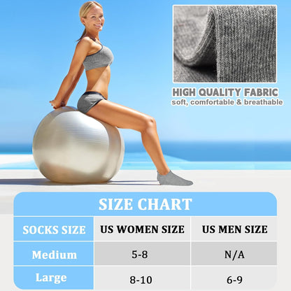Grips Non Slip Socks for Women, 4 Pairs Yoga Pilates Anti Skid Woman Hospital Gripper Socks (5-12)