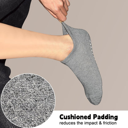 Grips Non Slip Socks for Women, 4 Pairs Yoga Pilates Anti Skid Woman Hospital Gripper Socks (5-12)