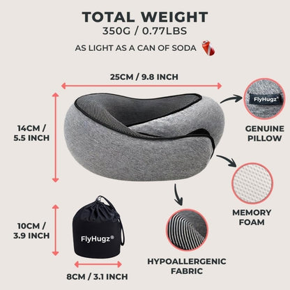 ® Neck Travel Pillow Memory Foam Neck Pillow, Gray