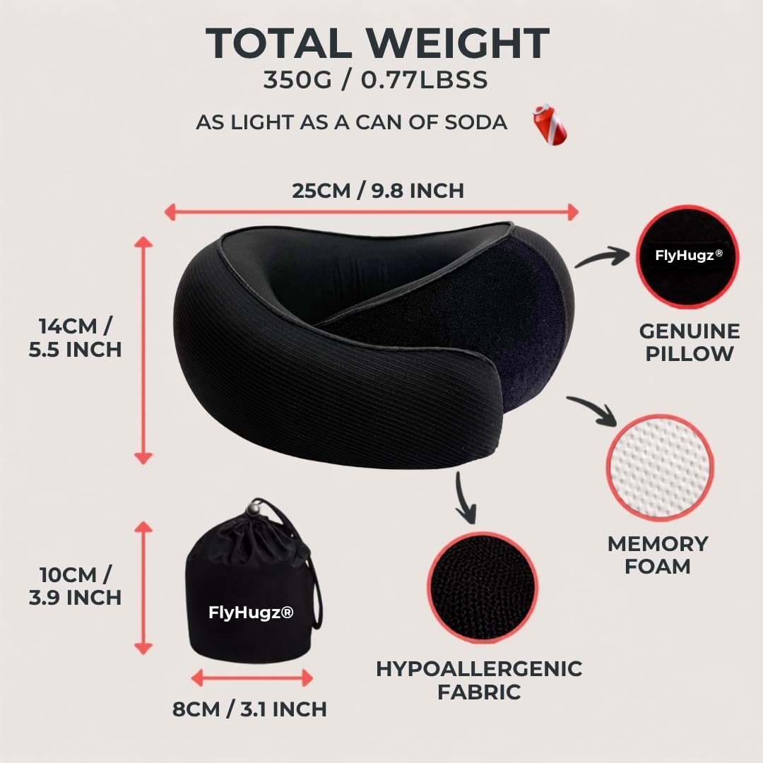 ® Neck Travel Pillow Memory Foam Neck Pillow, Gray
