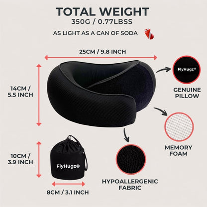 ® Neck Travel Pillow Memory Foam Neck Pillow, Gray