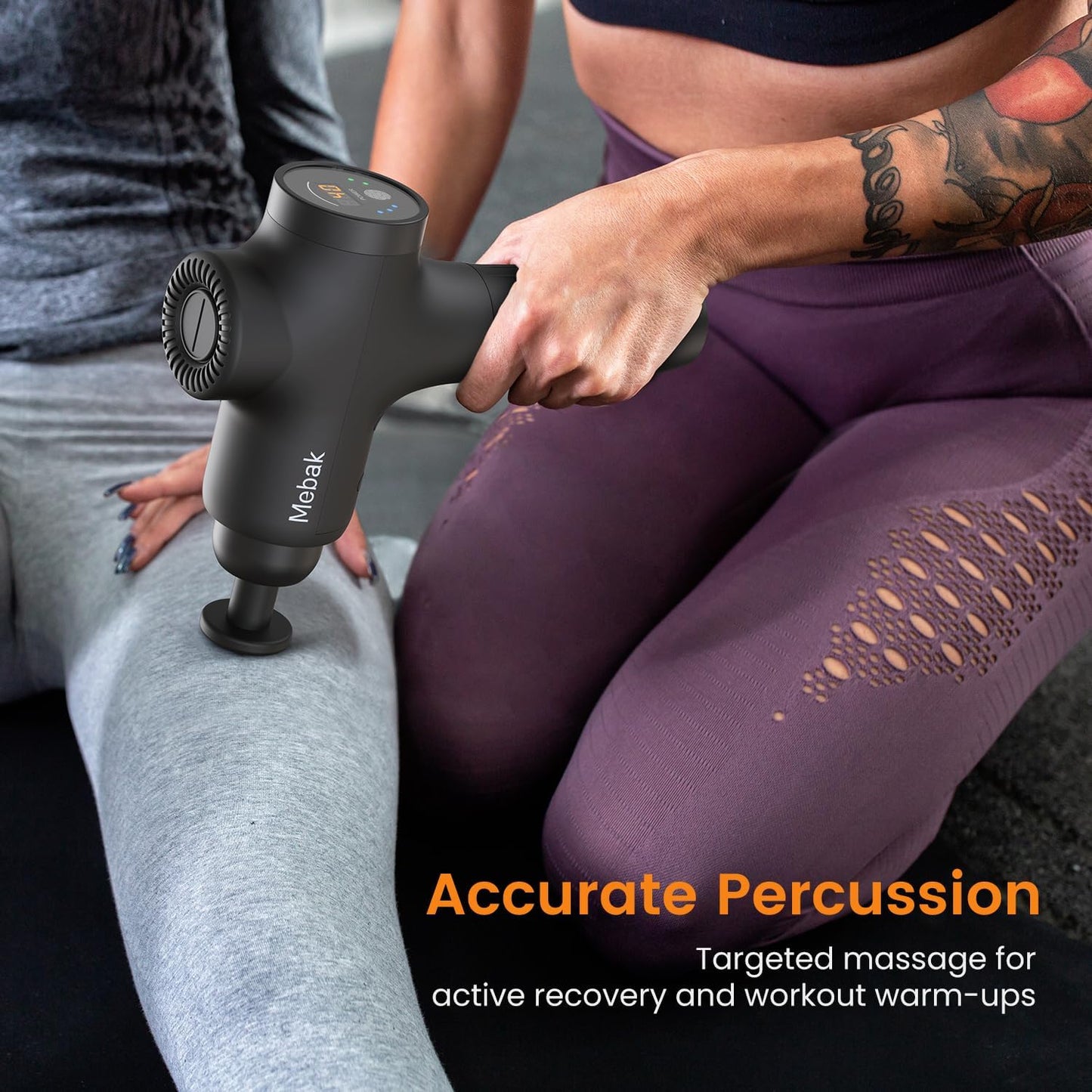 Mebak 3 Massage Gun, Massage Gun Deep Tissue for Athletes, Professional Muscle Percussion Massager, Massager for Shoulder Leg Back Body Pain Relief, Quiet Portable Sport Tool, Gifts for Him