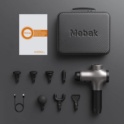 Mebak 3 Massage Gun, Massage Gun Deep Tissue for Athletes, Professional Muscle Percussion Massager, Massager for Shoulder Leg Back Body Pain Relief, Quiet Portable Sport Tool, Gifts for Him