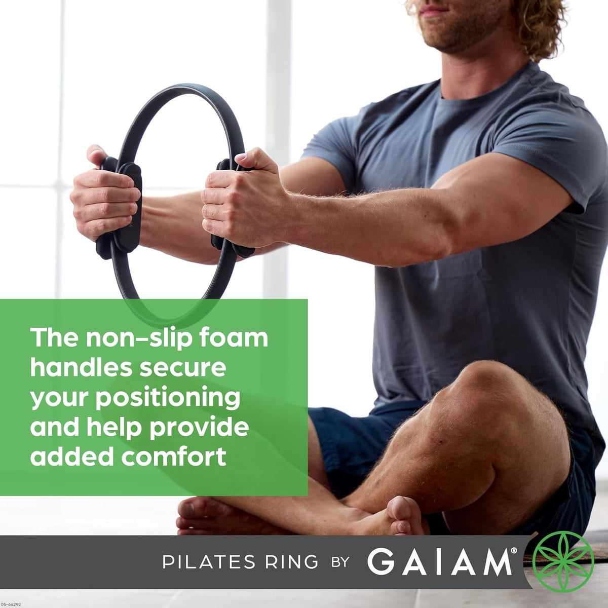Pilates Ring Fitness Circle - Lightweight & Durable Foam Padded Handles, Flexible Resistance Exercise Equipment for Toning Arms, Thighs/Legs & Core