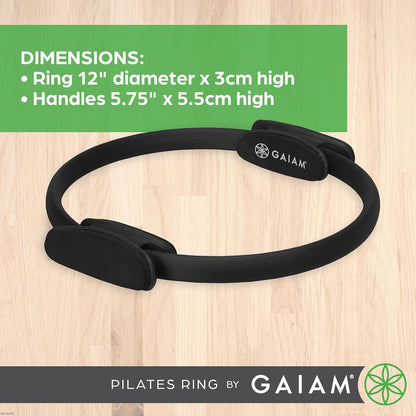 Pilates Ring Fitness Circle - Lightweight & Durable Foam Padded Handles, Flexible Resistance Exercise Equipment for Toning Arms, Thighs/Legs & Core