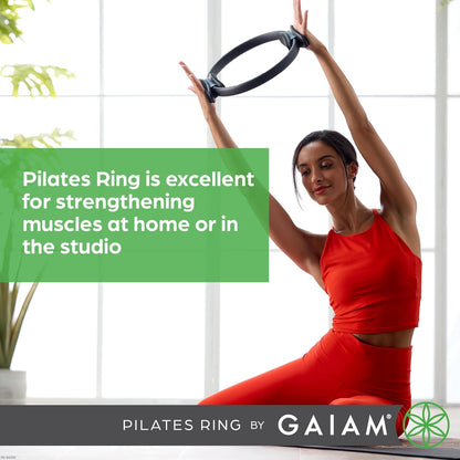 Pilates Ring Fitness Circle - Lightweight & Durable Foam Padded Handles, Flexible Resistance Exercise Equipment for Toning Arms, Thighs/Legs & Core