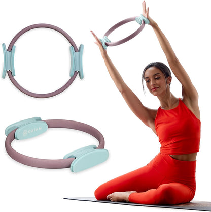 Pilates Ring Fitness Circle - Lightweight & Durable Foam Padded Handles, Flexible Resistance Exercise Equipment for Toning Arms, Thighs/Legs & Core