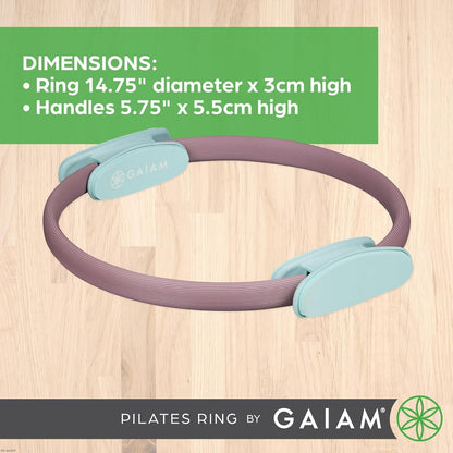 Pilates Ring Fitness Circle - Lightweight & Durable Foam Padded Handles, Flexible Resistance Exercise Equipment for Toning Arms, Thighs/Legs & Core
