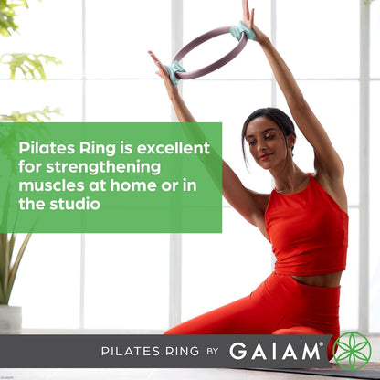 Pilates Ring Fitness Circle - Lightweight & Durable Foam Padded Handles, Flexible Resistance Exercise Equipment for Toning Arms, Thighs/Legs & Core