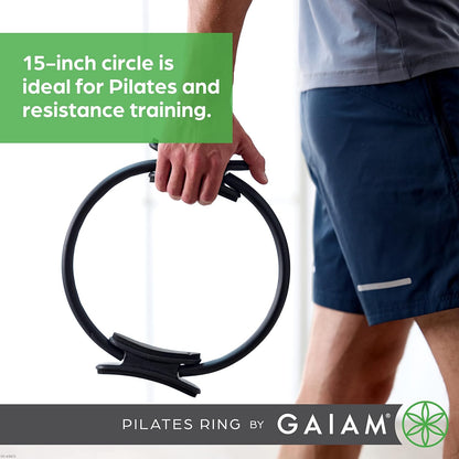 Pilates Ring Fitness Circle - Lightweight & Durable Foam Padded Handles, Flexible Resistance Exercise Equipment for Toning Arms, Thighs/Legs & Core