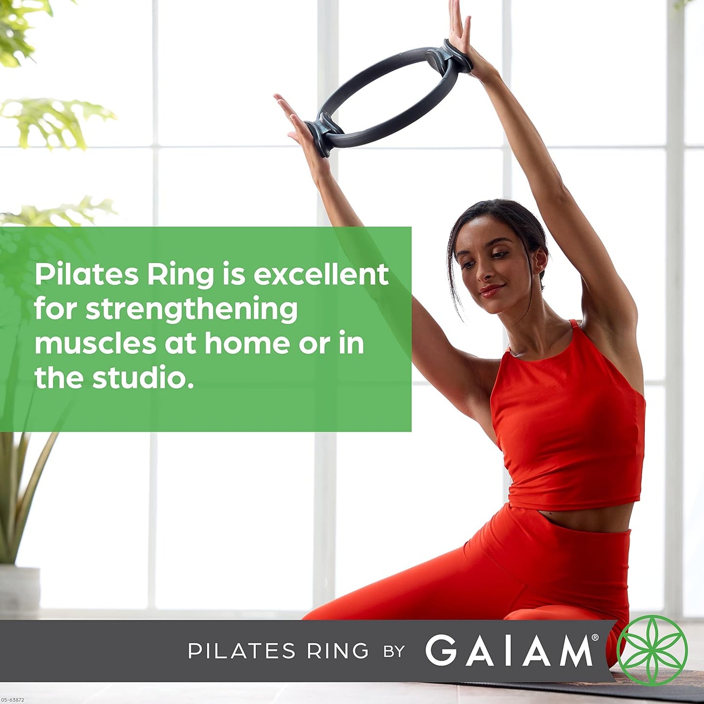 Pilates Ring Fitness Circle - Lightweight & Durable Foam Padded Handles, Flexible Resistance Exercise Equipment for Toning Arms, Thighs/Legs & Core