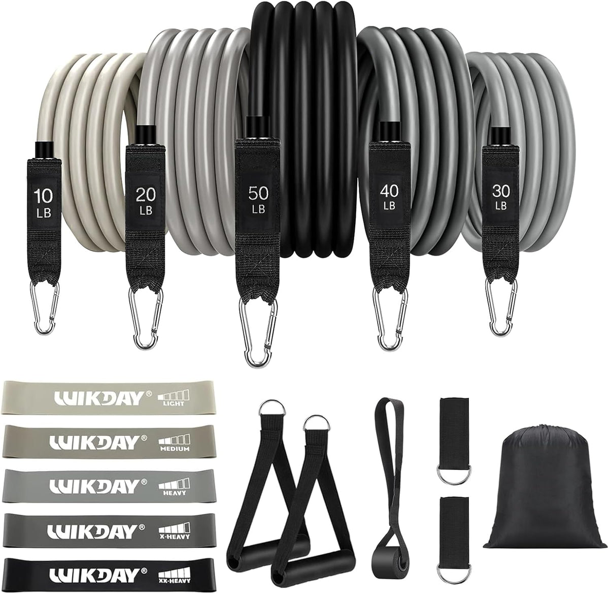 Exercise Resistance Bands with Handles for Working Out Workout Bands Set with Door Anchor for Physical Therapy, Yoga, Pilates