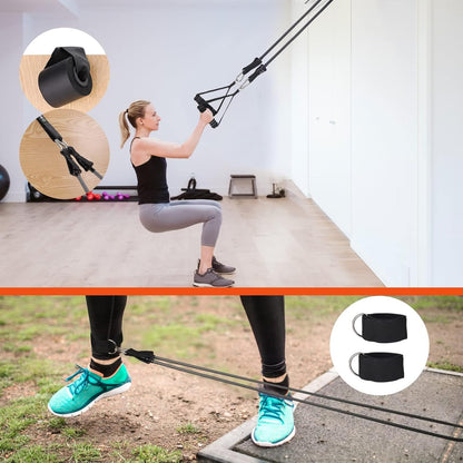 Exercise Resistance Bands with Handles for Working Out Workout Bands Set with Door Anchor for Physical Therapy, Yoga, Pilates