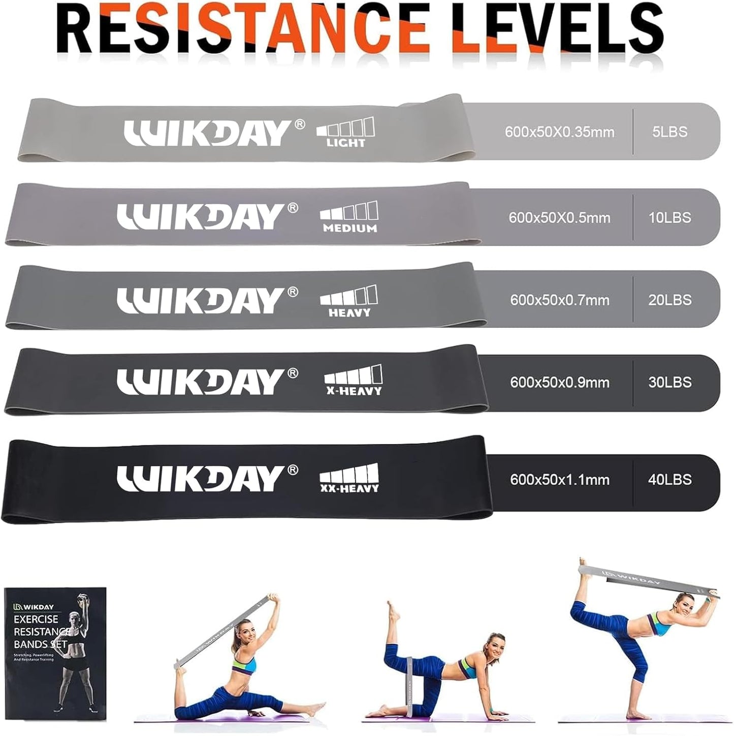 Exercise Resistance Bands with Handles for Working Out Workout Bands Set with Door Anchor for Physical Therapy, Yoga, Pilates