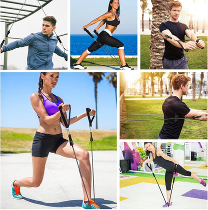Exercise Resistance Bands with Handles for Working Out Workout Bands Set with Door Anchor for Physical Therapy, Yoga, Pilates