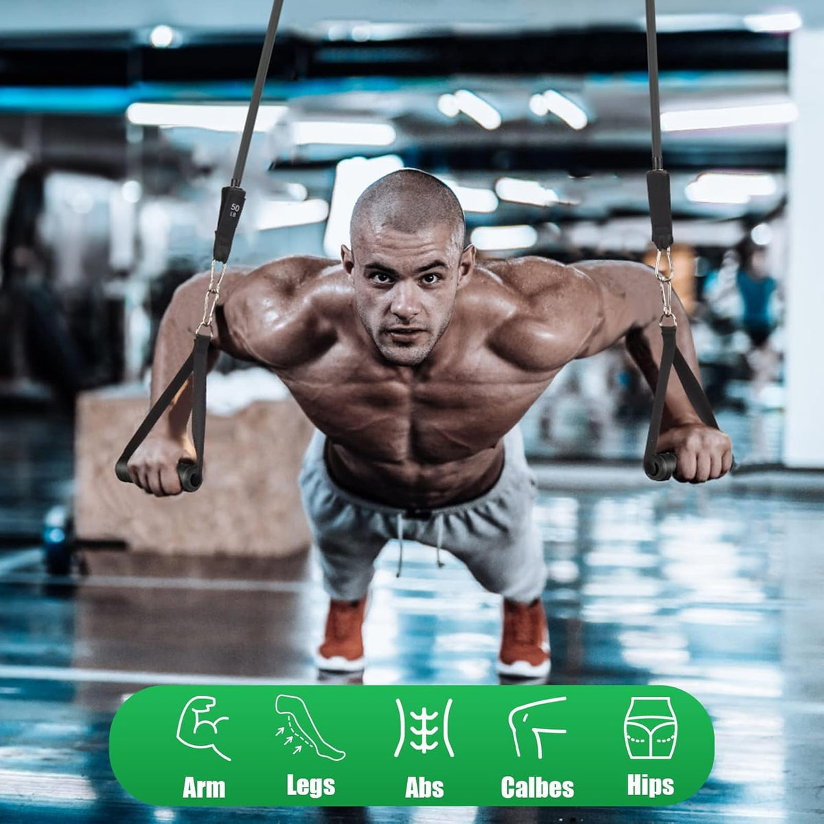 Exercise Resistance Bands with Handles for Working Out Workout Bands Set with Door Anchor for Physical Therapy, Yoga, Pilates