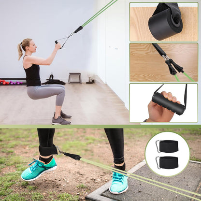 Exercise Resistance Bands with Handles for Working Out Workout Bands Set with Door Anchor for Physical Therapy, Yoga, Pilates