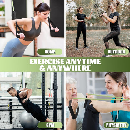 Exercise Resistance Bands with Handles for Working Out Workout Bands Set with Door Anchor for Physical Therapy, Yoga, Pilates