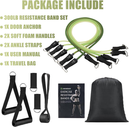 Exercise Resistance Bands with Handles for Working Out Workout Bands Set with Door Anchor for Physical Therapy, Yoga, Pilates