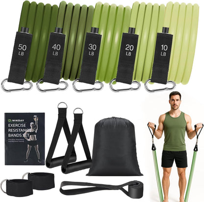Exercise Resistance Bands with Handles for Working Out Workout Bands Set with Door Anchor for Physical Therapy, Yoga, Pilates
