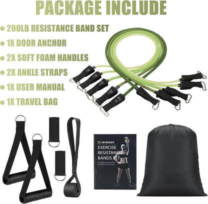Exercise Resistance Bands with Handles for Working Out Workout Bands Set with Door Anchor for Physical Therapy, Yoga, Pilates
