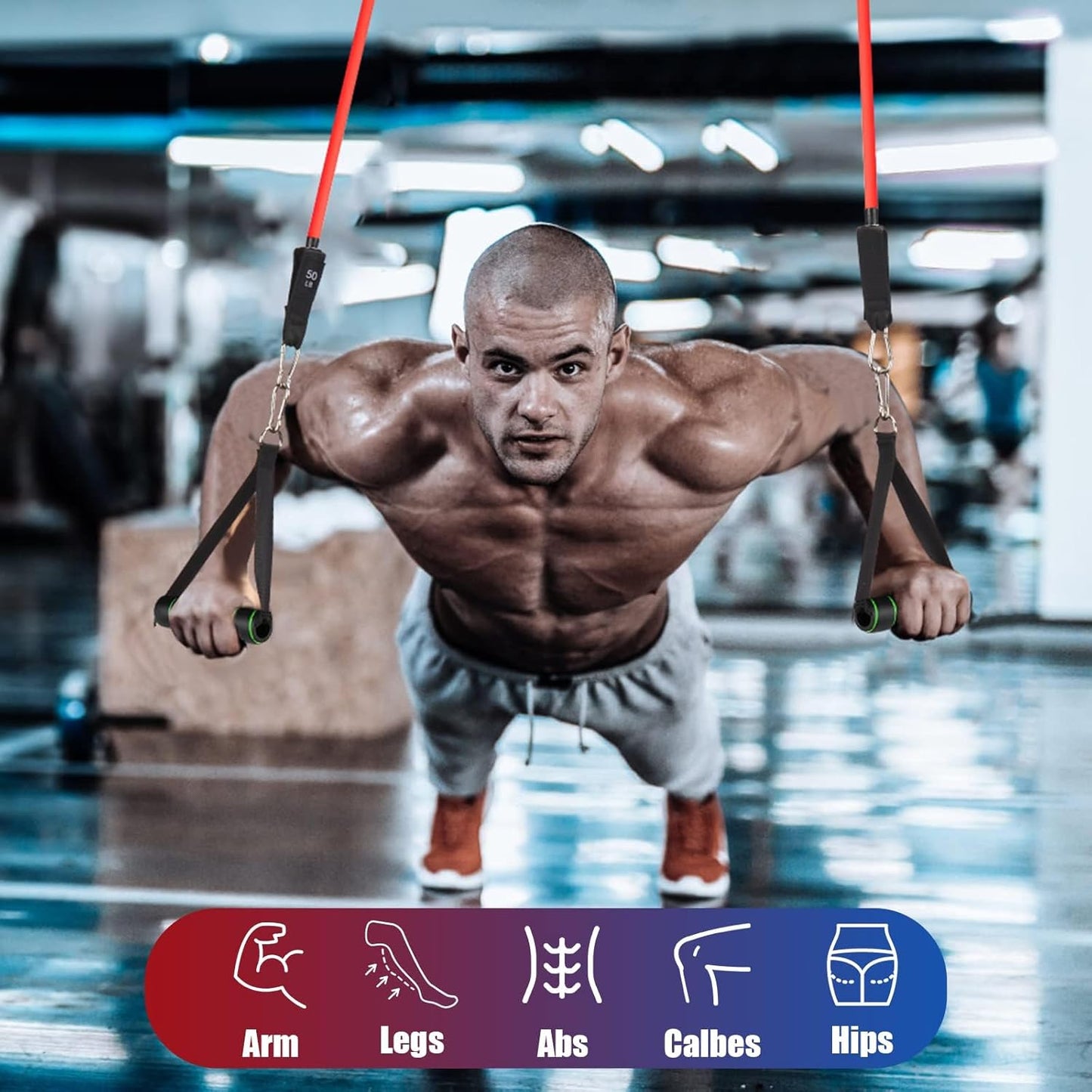 Exercise Resistance Bands with Handles for Working Out Workout Bands Set with Door Anchor for Physical Therapy, Yoga, Pilates