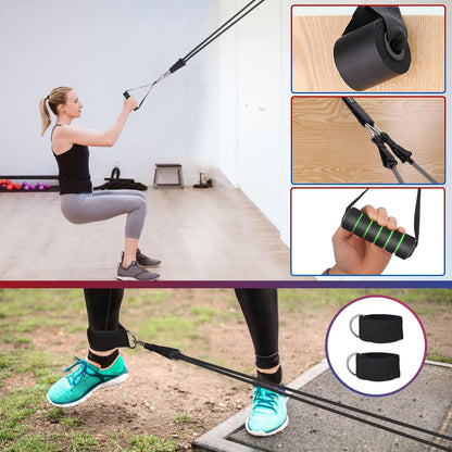Exercise Resistance Bands with Handles for Working Out Workout Bands Set with Door Anchor for Physical Therapy, Yoga, Pilates