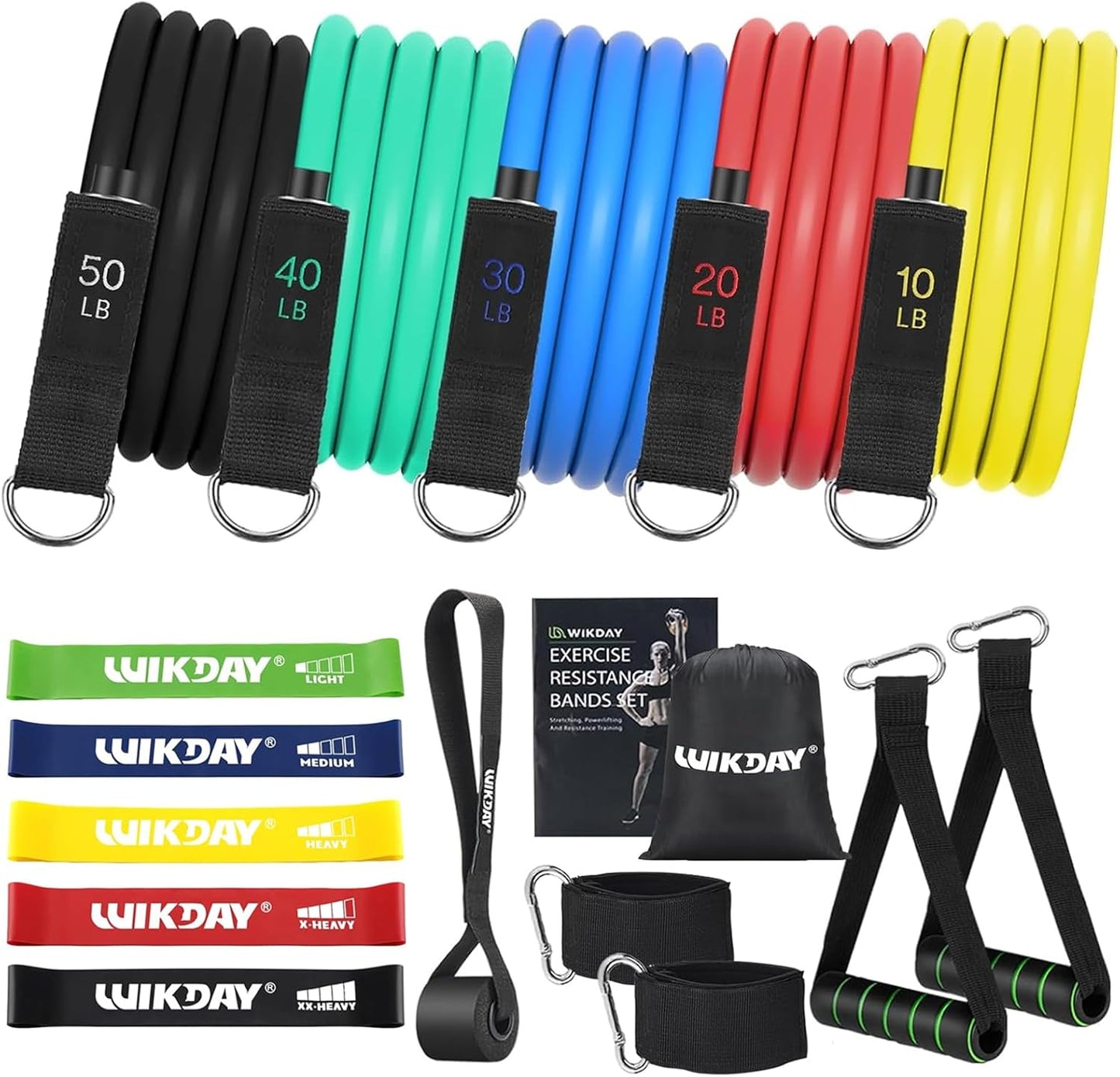 Exercise Resistance Bands with Handles for Working Out Workout Bands Set with Door Anchor for Physical Therapy, Yoga, Pilates