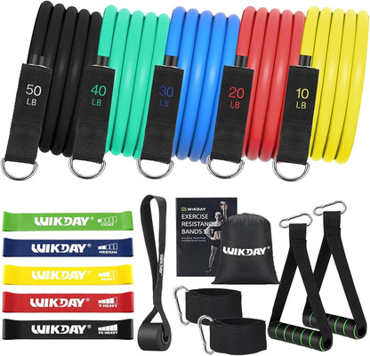 Exercise Resistance Bands with Handles for Working Out Workout Bands Set with Door Anchor for Physical Therapy, Yoga, Pilates