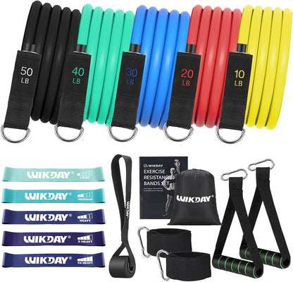 Exercise Resistance Bands with Handles for Working Out Workout Bands Set with Door Anchor for Physical Therapy, Yoga, Pilates
