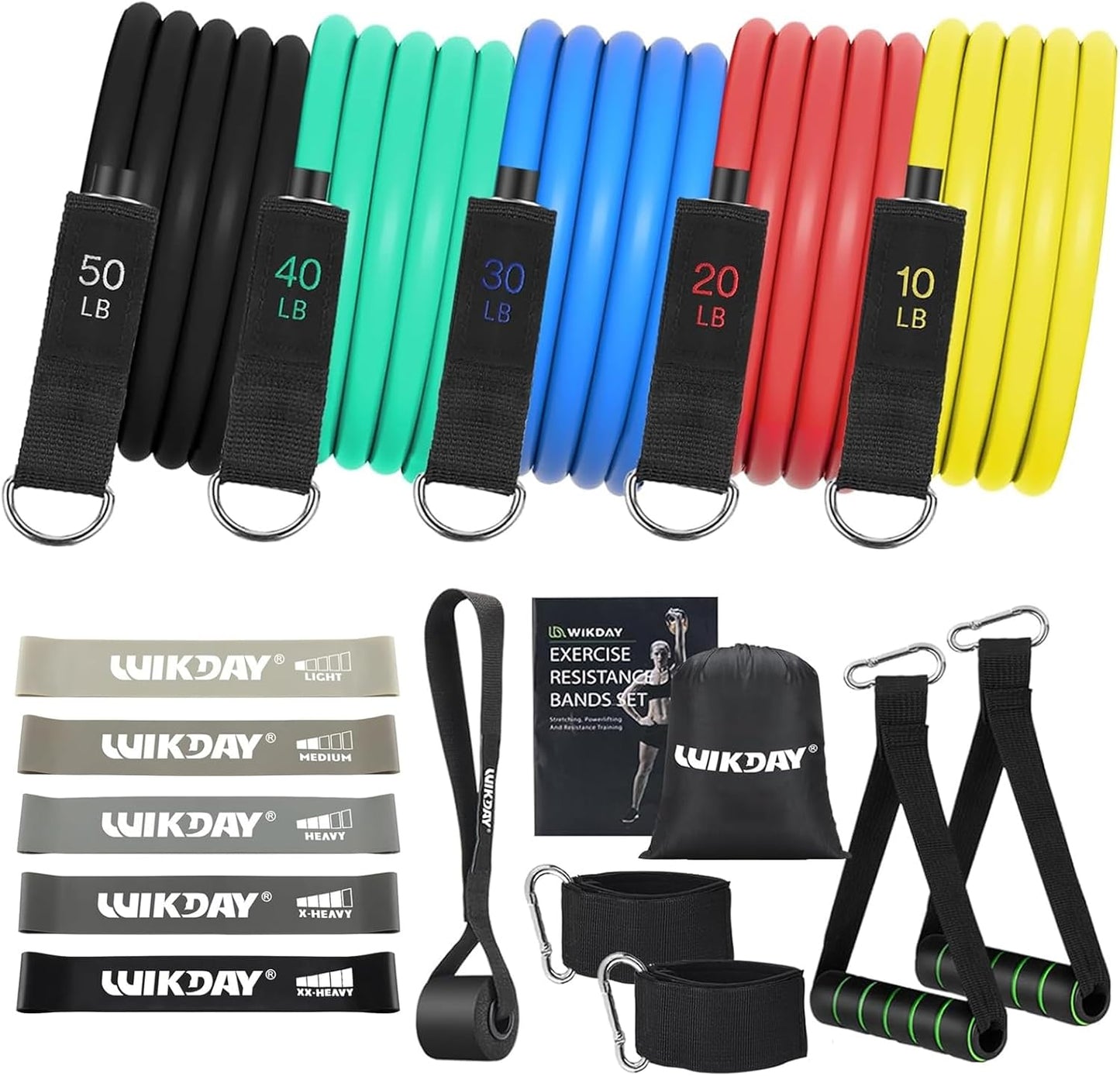 Exercise Resistance Bands with Handles for Working Out Workout Bands Set with Door Anchor for Physical Therapy, Yoga, Pilates