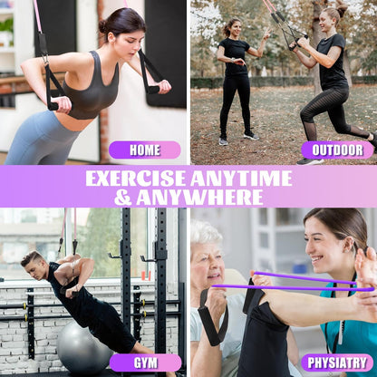 Exercise Resistance Bands with Handles for Working Out Workout Bands Set with Door Anchor for Physical Therapy, Yoga, Pilates