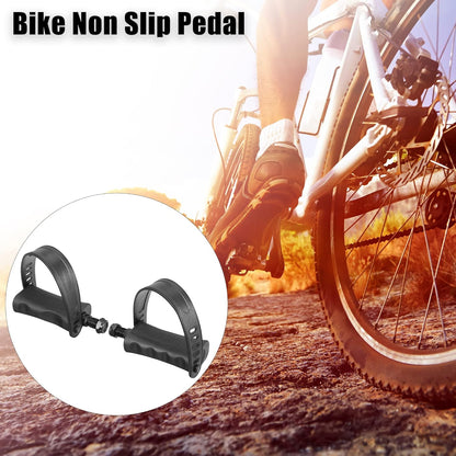 1 Pair Exercise Bike Pedals with Straps 9/16 Inch Spindle Cycling Parts 14mm Spindle Black