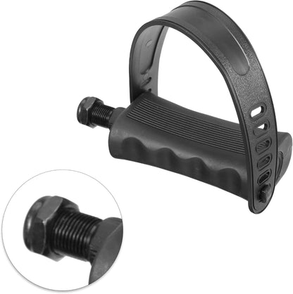 1 Pair Exercise Bike Pedals with Straps 9/16 Inch Spindle Cycling Parts 14mm Spindle Black