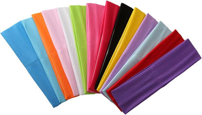 Sport Yoga Headbands,Pack of 14,Fashion Soft Elastic Polyester Sweatband Yoga Stretchy Headband for Women Man Girl