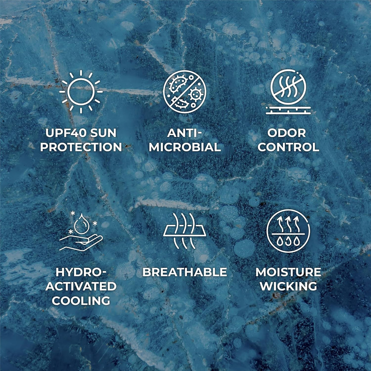 Original Cooling Towel – Be Cool in Style - Heat Relief, Soft, Lightweight, Sun Protection, Easy Clean - Perfect for Biking, Running, Yoga, Gym, Gardening - Blue Wave - Colors B
