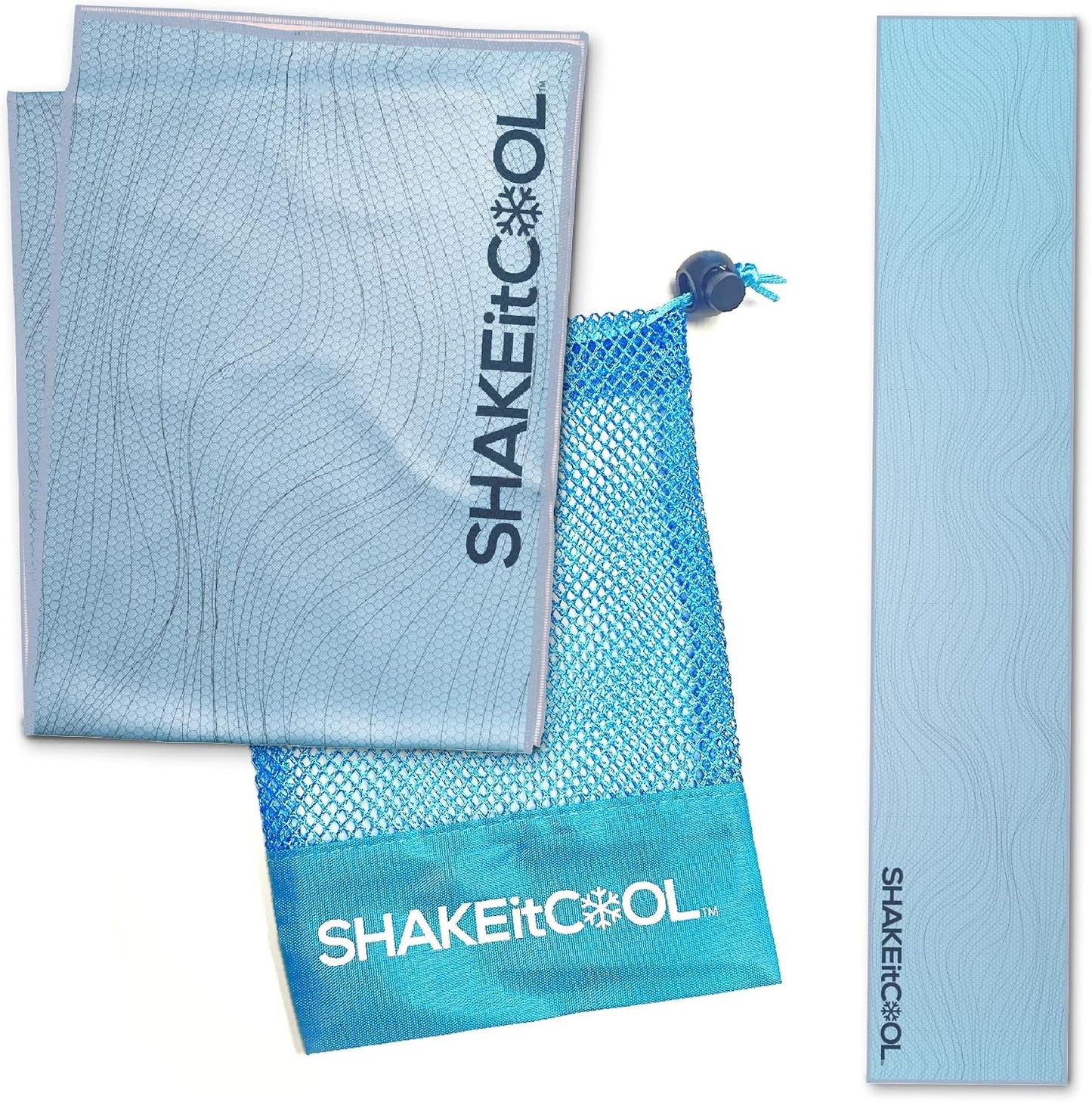 Original Cooling Towel – Be Cool in Style - Heat Relief, Soft, Lightweight, Sun Protection, Easy Clean - Perfect for Biking, Running, Yoga, Gym, Gardening - Blue Wave - Colors B