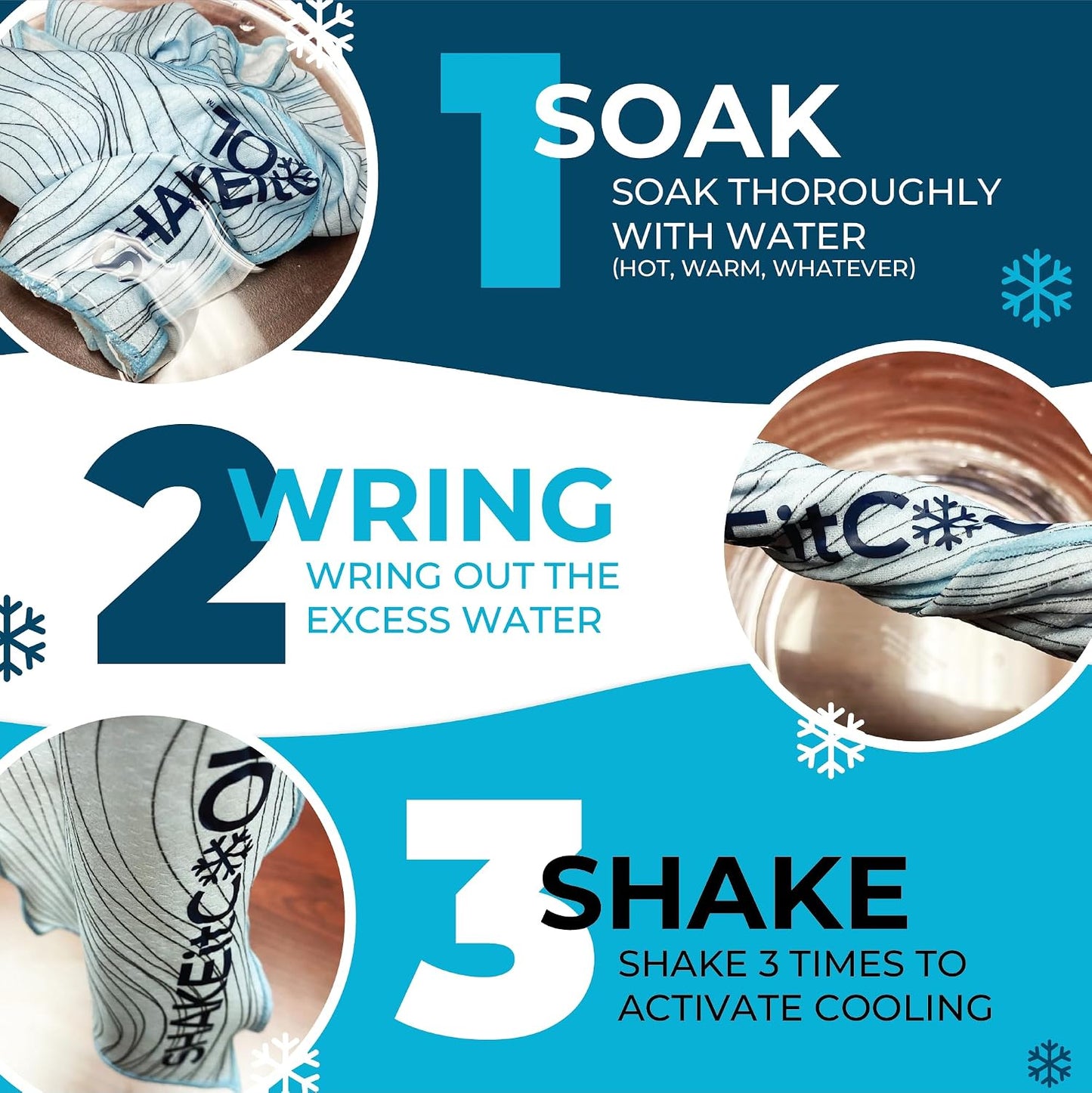 Original Cooling Towel – Be Cool in Style - Heat Relief, Soft, Lightweight, Sun Protection, Easy Clean - Perfect for Biking, Running, Yoga, Gym, Gardening - Blue Wave - Colors B