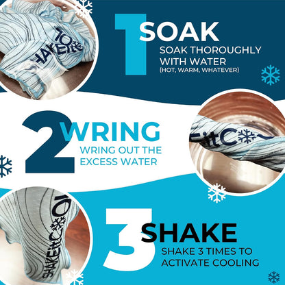 Original Cooling Towel – Be Cool in Style - Heat Relief, Soft, Lightweight, Sun Protection, Easy Clean - Perfect for Biking, Running, Yoga, Gym, Gardening - Blue Wave - Colors B